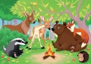 Animals Camping in the Woods