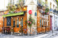 Parisian Cafe Decorated for Christmas