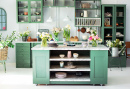 Green Wooden Kitchen Interior