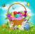 Easter Basket With Flowers and Eggs